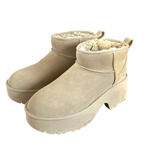 UGG Shoes - UGG Classic Ultra Mini New Heights Womens Beige Classic Fashion Boots Sz 10 NEW
